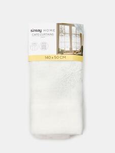 Sinsay - Rövid függöny készlet csillogó hópehely hímzéssel 2 pack - fehér