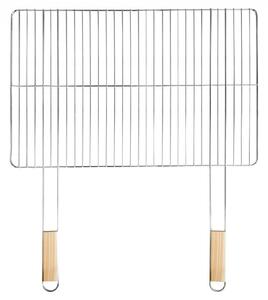 Szögletes grillrács fa fogantyúval 69x60 cm