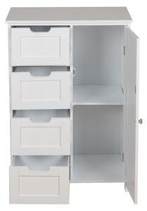 MIADOMODO Tároló szekrény 4 fiók 55 x 30 x 82 cm fehér