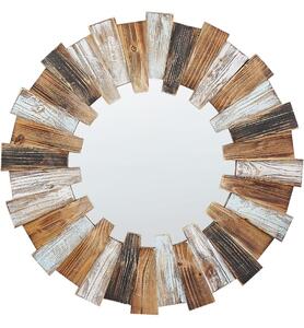 Világos faszínű kerek falitükör ⌀ 66 cm ECATEPEC