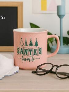 Sinsay - Karácsonyi bögre „Santa’s Favorite” felirattal - pasztellpink