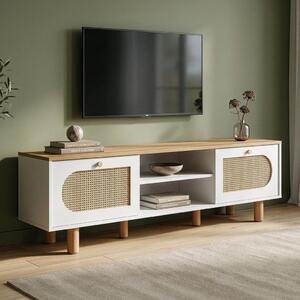 Bohem TV-állvány, fehér-tölgy, 180 cm