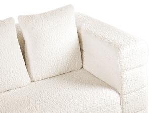 Háromszemélyes fehér buklé kanapé GRANNA
