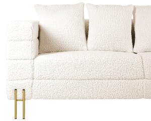 Háromszemélyes fehér buklé kanapé GRANNA