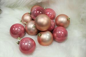 Rózsaszín karácsonyi gömbök 7cm 12db