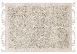 Világosbézs hosszú szálú szőnyeg 140 x 200 cm BITLIS