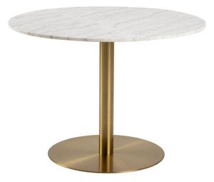 Asztal Oakland 545, Aranysárga, Fehér márvány, 75cm, Márvány, Fém