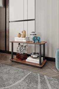 Bookcase 2-Tiers Rect - Walnut