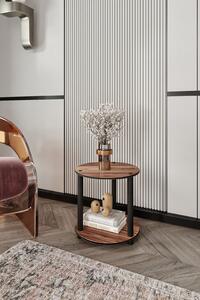 Bookcase 2 Layer Round - Walnut