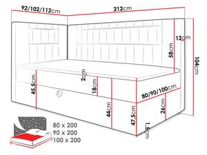 Egyszemélyes ágy 100cm Rivaldi 3 (fehér + fekete)