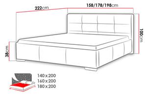 Franciaágy 160cm Lanzadora (fehér)