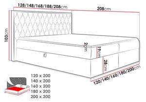 Franciaágy 160cm Lucio 6 (lancelot tölgy + sötétszürke)