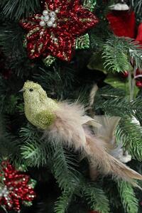 Arany madár karácsonyfadísz csipeszen 21cm