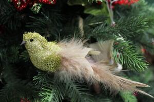 Arany madár karácsonyfadísz csipeszen 21cm