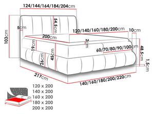 Franciaágy 160cm Guliver (világos szürke)