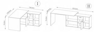 Sarok számítógépes asztal 139x136x74,2 cm - fehér (II. osztályú termék)