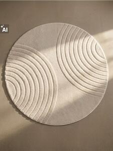 Sinsay - Kerek szőnyeg geometriai mintával - krémszínű