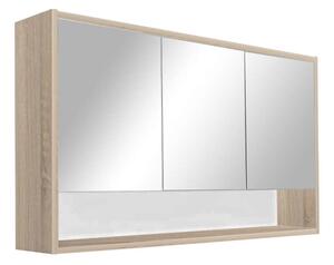 Luna Fürdőszobabútor - Tükrös Szekrény - Sonoma Tölgy - 120 cm