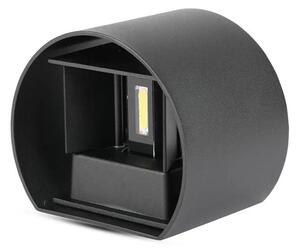 V-TAC 6W kültéri, fekete, kerek, fali LED lámpa természetes fehér - SKU 7090