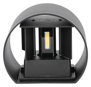 V-TAC 6W kültéri, fekete, kerek, fali LED lámpa természetes fehér - SKU 7090