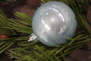 Halványkék műanyag karácsonyfa gömb 6db 8cm