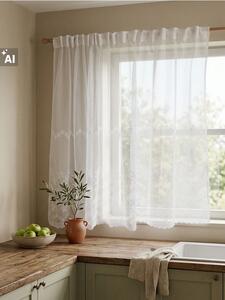 Sinsay - Ráncolós szalaggal ellátott függöny virágmintával - fehér