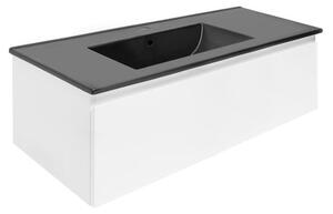 Fürdőszobaszekrény mosdókagylóval SAT B-WAY 99x30x45 cm fehér fényes BWAY100WU4B