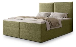 SELENO kárpitozott boxspring ágy 120x200 - zöld