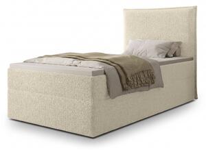 SELENO kárpitozott boxspring ágy 90x200 - krémszínű