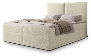 SELENO kárpitozott boxspring ágy 120x200 - krémszínű
