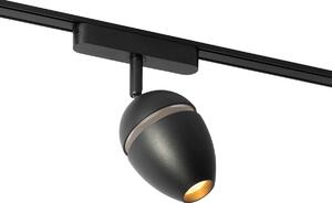 Modern fekete spotlámpa 1 fázisú sínrendszerhez, LED-del - Magnetic Eggy