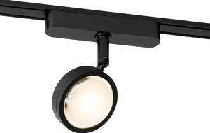 Modern fekete spotlámpa 1 fázisú sínrendszerhez, LED-es, elforgatható és dönthető - Magnetic Lance