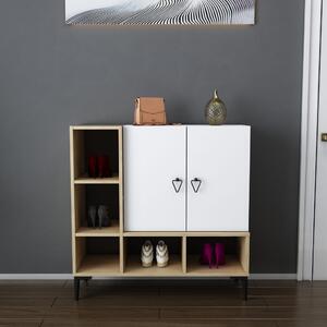 Platin komód, tölgy-fehér, 100 cm