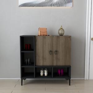 Platin komód, fekete-dió, 100 cm