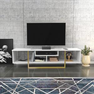 Asal TV-állvány, fehér-arany, 150 cm