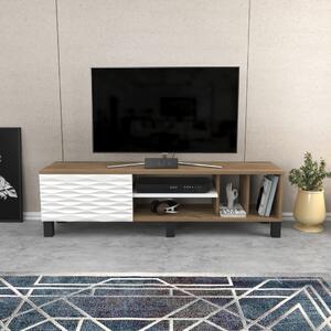 Olyo TV-állvány, dió-fehér, 140 cm