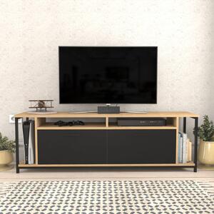 Omar TV-állvány, tölgy-fekete, 160 cm