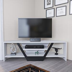 Sares TV-állvány, fehér-fekete, 120 cm
