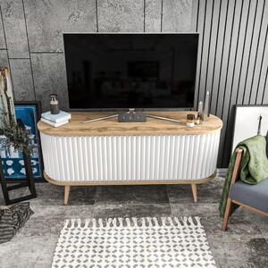 Stor TV-állvány, oud tölgy-fehér, 140 cm