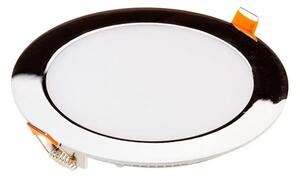 V-TAC süllyeszthető mennyezeti kerek króm LED panel 18W hideg fehér - SKU 6348