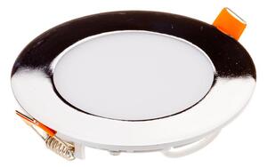 V-TAC süllyeszthető mennyezeti kerek króm LED panel 24W meleg fehér - SKU 6352