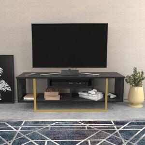 Asal TV-állvány, fekete-arany, 120 cm