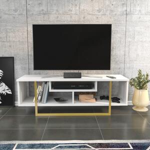Asal TV-állvány, arany-fehér, 120 cm