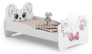 Kobi Animals Ifjúsági ágy - Cica #fehér-rózsaszín - Többféle méretben