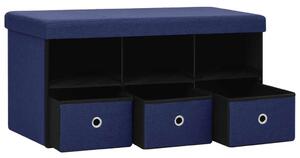 VidaXL kék összecsukható művászon tárolópad 76 x 38 x 38 cm