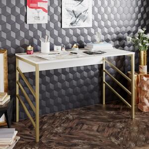 Tuna íróasztal, arany, 120 cm