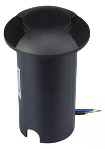 V-TAC 1W DC12V kültéri, 2 irányú talajlámpa, fekete, IP67, meleg fehér - SKU 211466