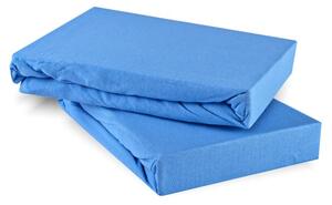 EMI kék 100% pamutjersey gumis lepedő, Gyerek lepedő 80x160