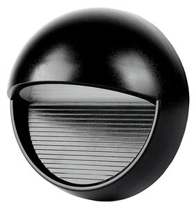 V-TAC 3W fekete LED lépcsővilágítás, kerek, IP65, meleg fehér - SKU 1404