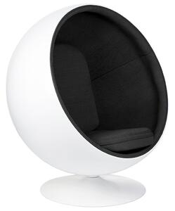 King Home Ball Forgó Fotel Üvegszálas Fehér-Fekete